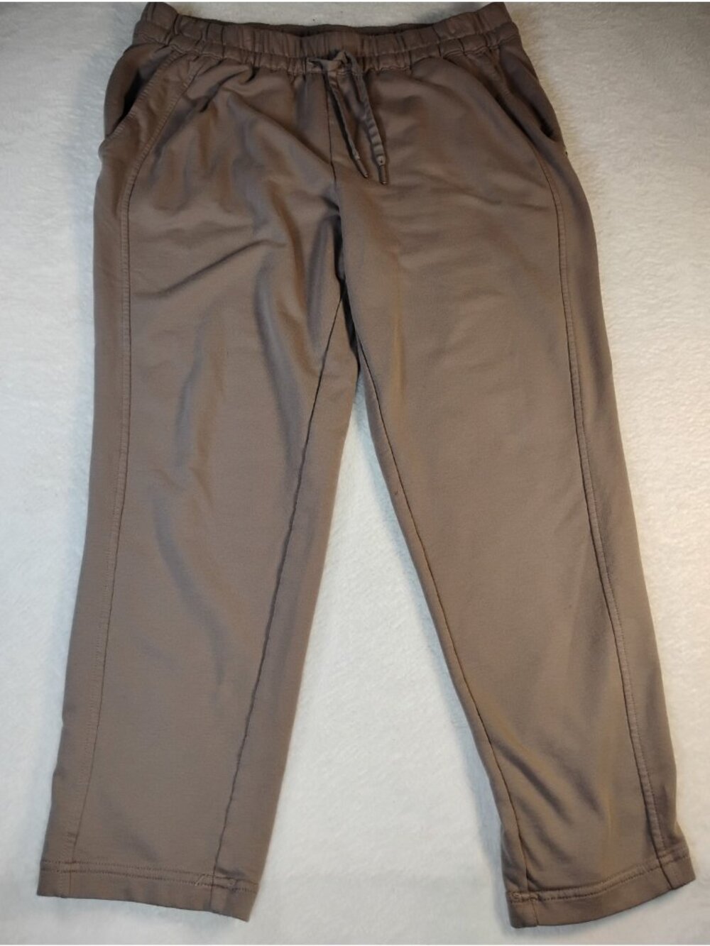 Athleta Jogger Pull On Drawstring Comfy Athleisure Pockets Size L Brown
